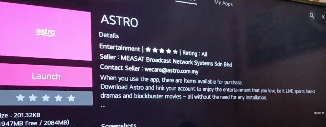 Astro App on Android TV