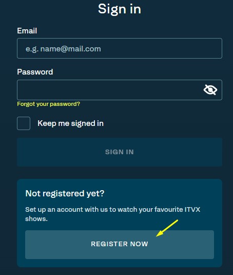 Sign Up for an ITVX Account