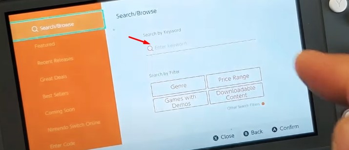 search on Nintendo eShop
