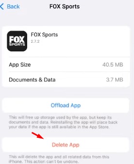 Delete Fox Sports App
