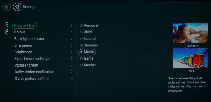 Philips 4K TV Picture Presets