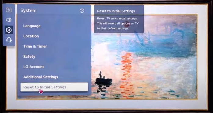 reset initial settings on lg tv