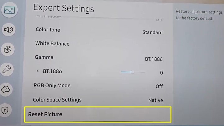 Reset Picture Settings