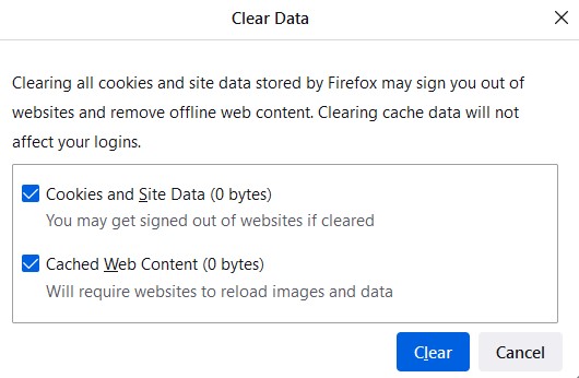 Clear Cache & Data