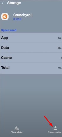 Clear Cache and Data