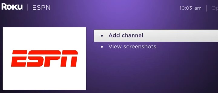 espn channel on roku