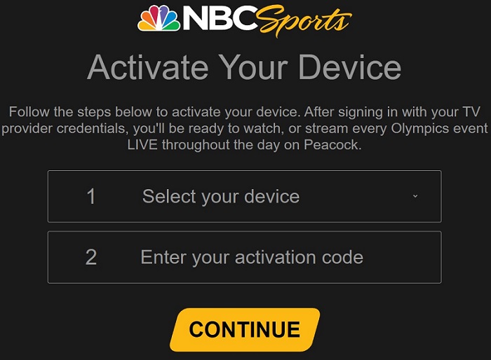 Activate NBC Sports on Samsung TV